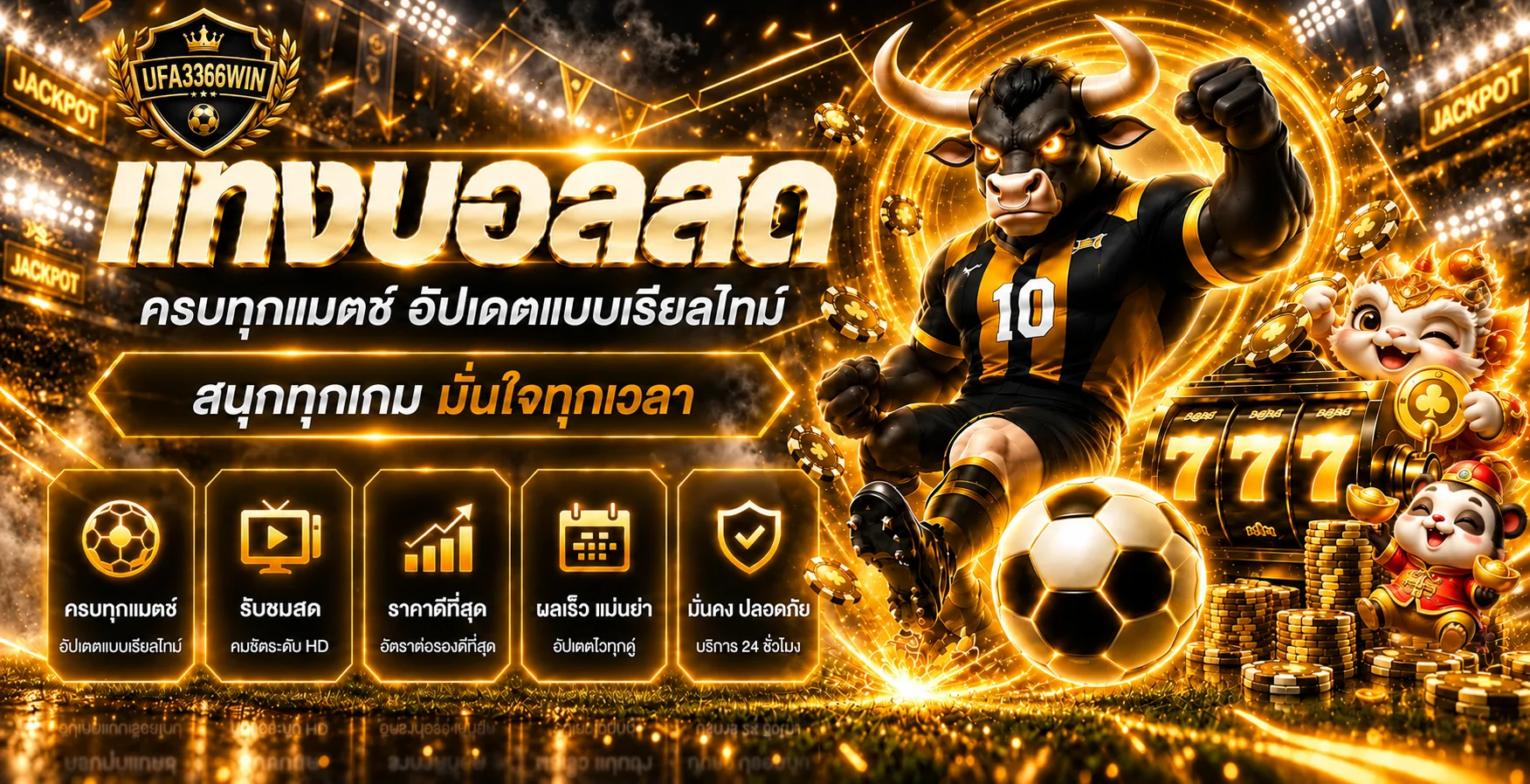แบนเนอร์บอลสด UFA3366WIN พร้อมข้อมูลการแข่งขัน